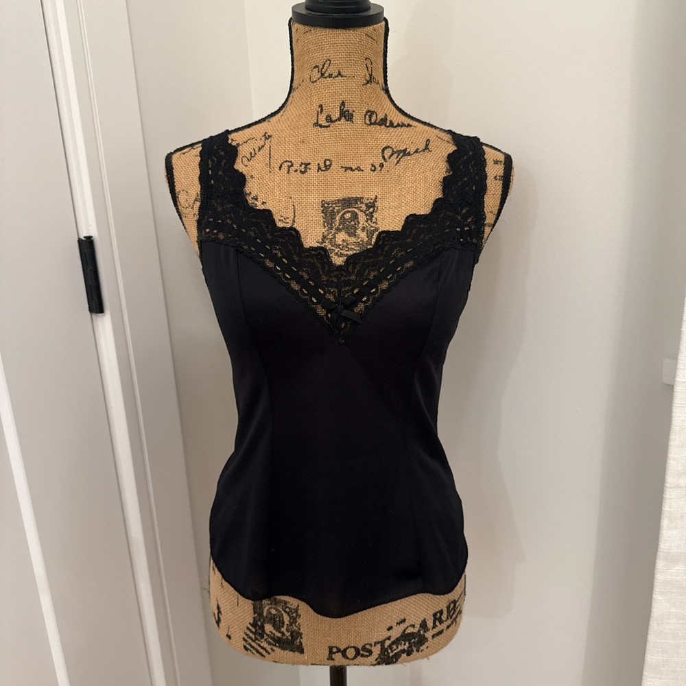 Chic Black Camisole with Lace Detail
